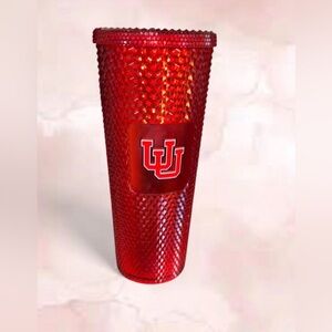 Crimson Rhinestone Starbucks Collectible University of Utah 24oz Tumbler